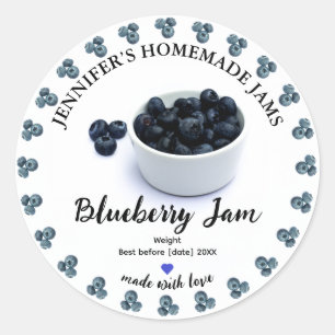 Homemade Blueberry Jam Jar Label