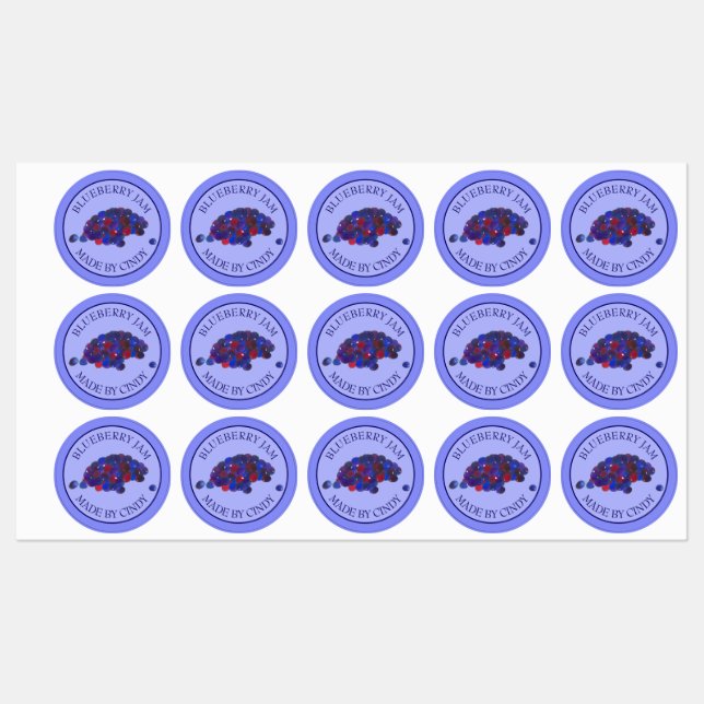 Homemade Blueberry Jam Jelly Preserves Canned By Labels (Sheet)