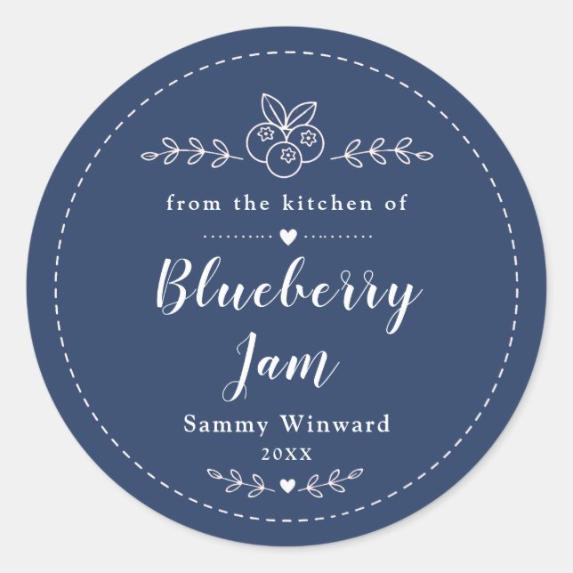 Homemade Blueberry Jam Label (Front)