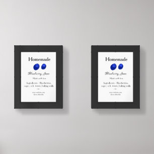 Homemade blueberry jam made with love add text wall art sets