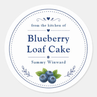 Homemade Blueberry Loaf Cake Label