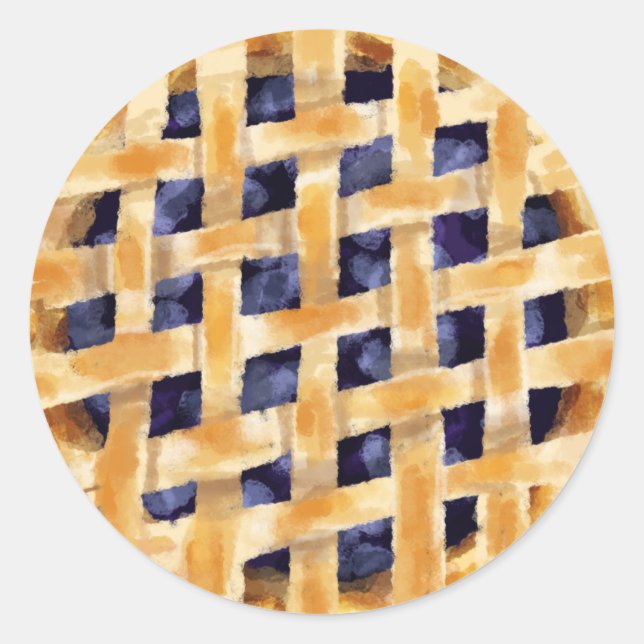 Homemade Blueberry Pie Classic Round Sticker (Front)