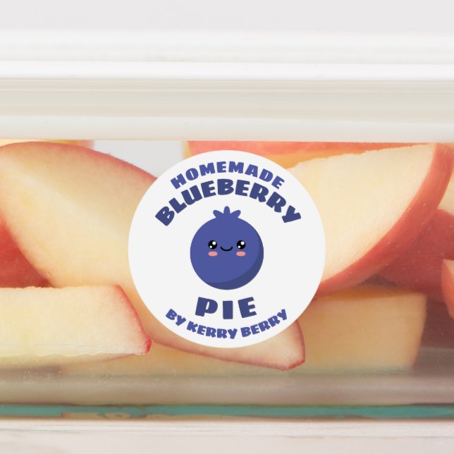 Homemade Blueberry Pie Labels (Affixed)
