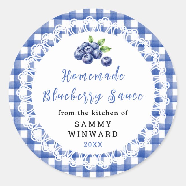 Homemade Blueberry Sauce Label (Front)