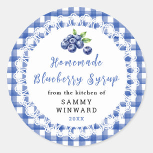 Homemade Blueberry Syrup Bottle Label