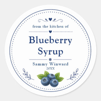 Homemade Blueberry Syrup Label