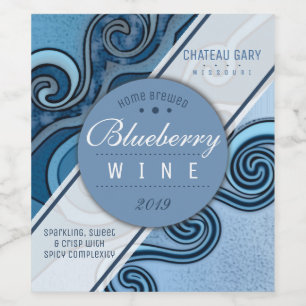 Homemade blueberry wine cider personalized label