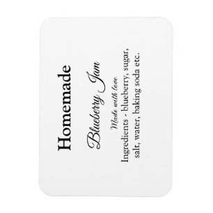 Homemade blueberry y jam made with love add text magnet