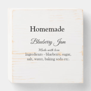 Homemade blueberry y jam made with love add text wooden box sign