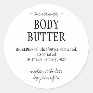 Homemade Body Butter Classic Round Sticker