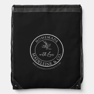 Homemade Botanical Custom Black Packaging Swag Drawstring Bag