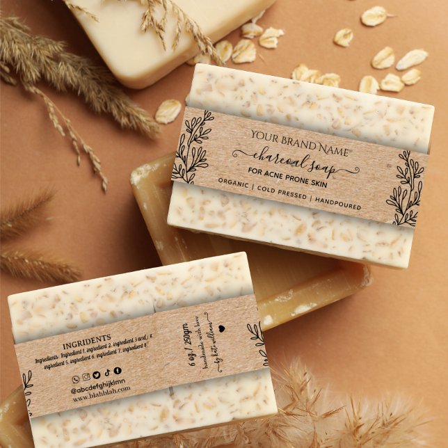 Homemade Botanical Soap Kraft Soap Packaging Invitation Belly Band (Creator Uploaded)