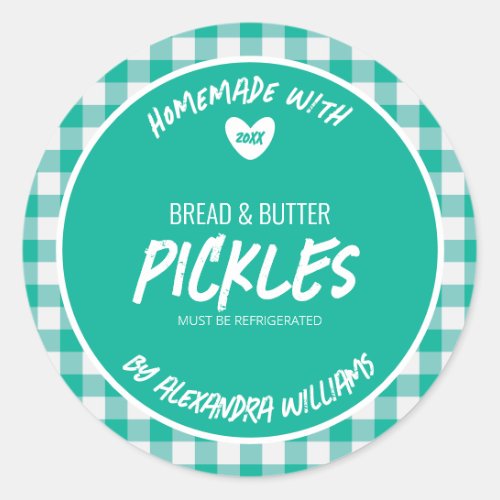 Homemade Bread And Butter Pickle Round Sticker