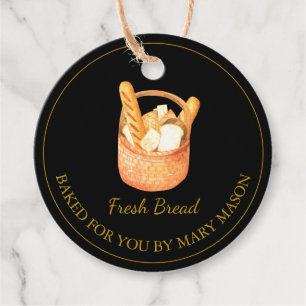 Homemade Bread Favor Tags   Black