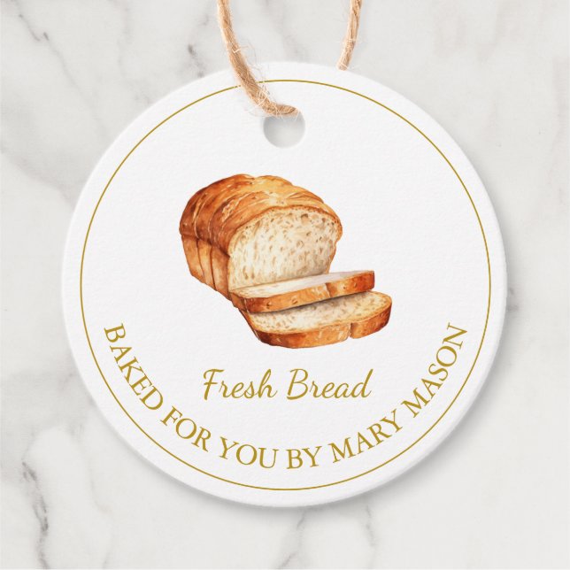 Homemade Bread Favor Tags | White (Front)
