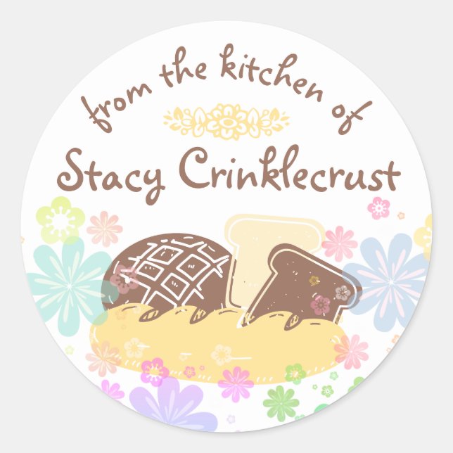 Homemade breads personalized from the kitchen of classic round sticker (Front)