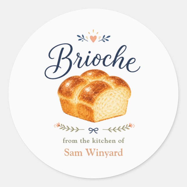 Homemade Brioche Bread Kitchen Label (Front)