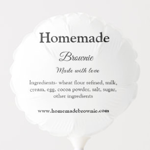 Homemade brwonie made with love add text website balloon