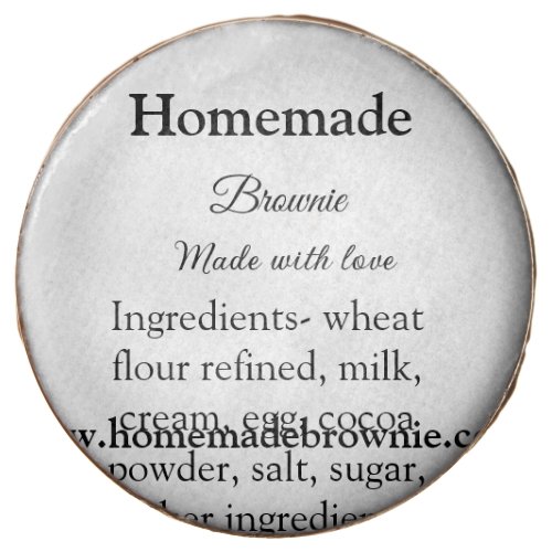 Homemade brwonie made with love add text website chocolate covered oreo