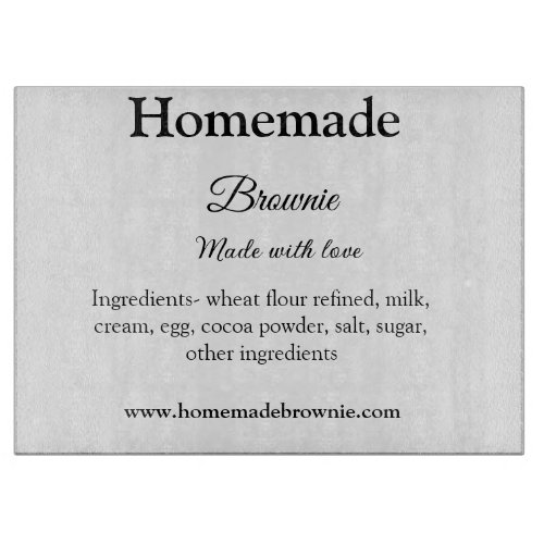 Homemade brwonie made with love add text website cutting board