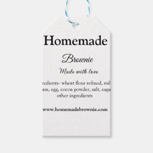 Homemade brwonie made with love add text website gift tags