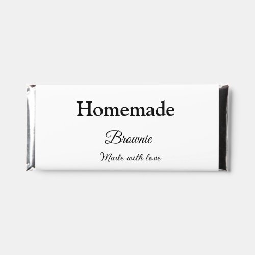 Homemade brwonie made with love add text website hershey bar favors