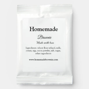 Homemade brwonie made with love add text website hot chocolate drink mix
