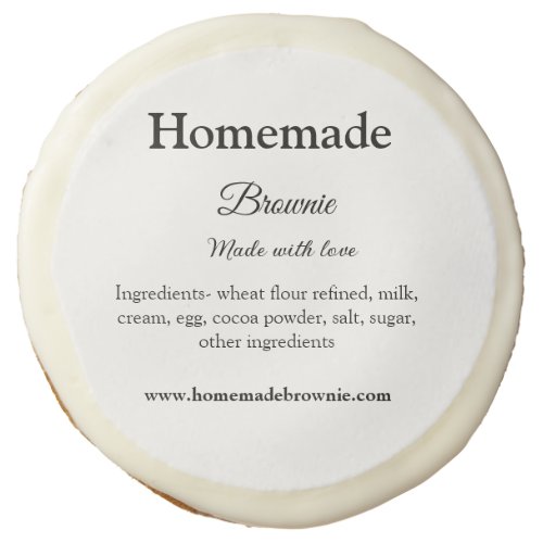 Homemade brwonie made with love add text website sugar cookie