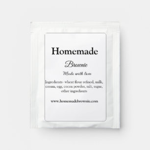 Homemade brwonie made with love add text website tea bag drink mix