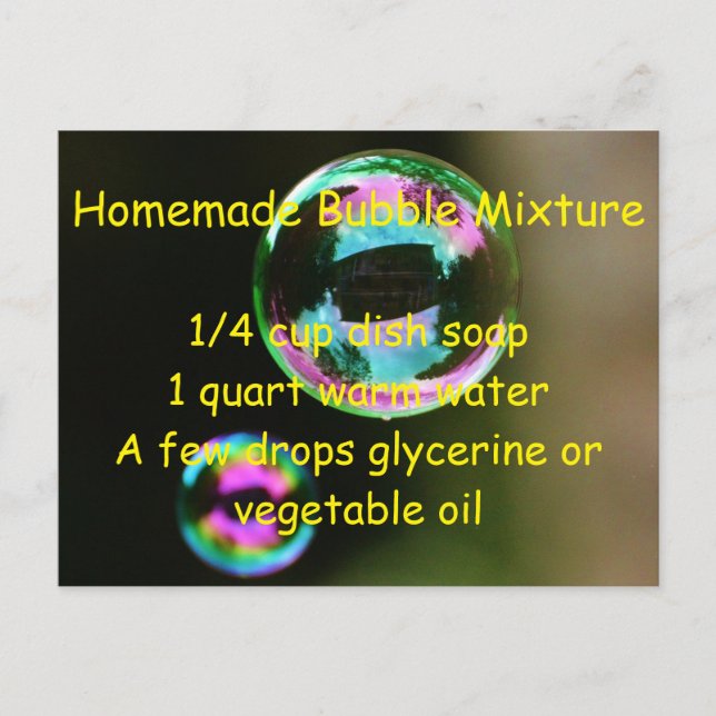 Homemade Bubble Mixture Postcard Invitation (Front)