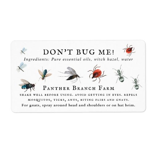 Homemade Bug Spray  Monogram Label