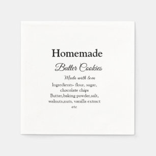 Homemade butter cookies made with love add text napkins