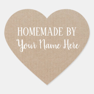 Homemade By Cookie Cake Vintage Craft Heart Sticker