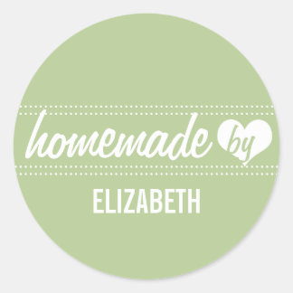 Homemade by you light green food label jar seal
