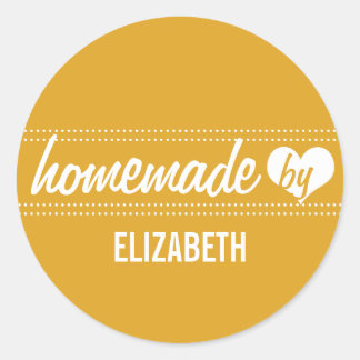 Homemade by you mustard yellow food label jar seal