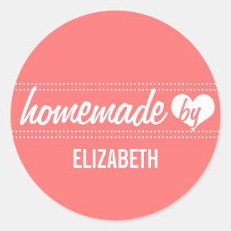 Homemade by you pink food label jar seal