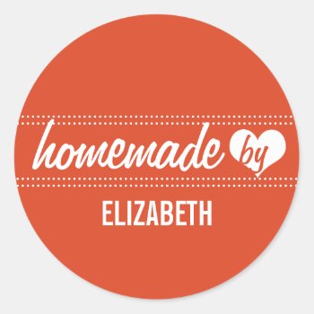 Homemade By You Red Food Label Jar Seal by FidesDesign at Zazzle