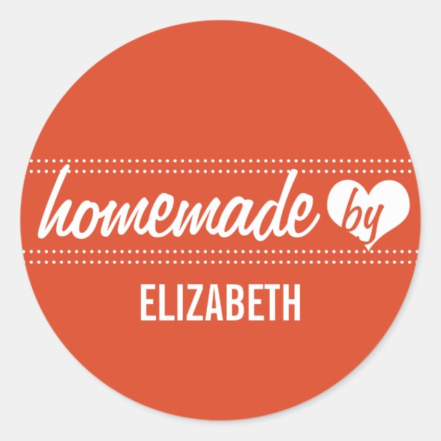 Homemade by you red food label jar seal