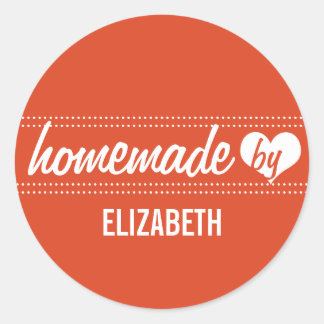 Homemade by you red food label jar seal