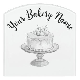 Homemade Cake Business Name and Custom Logo Door Sign