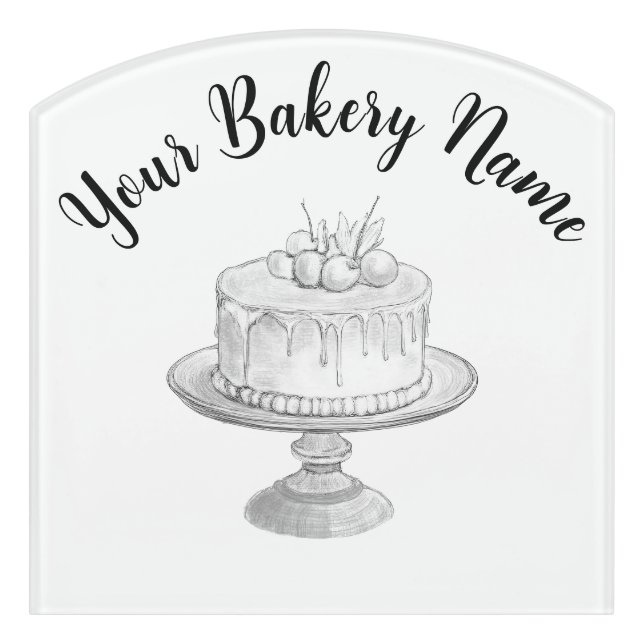 Homemade Cake Business Name and Custom Logo Door Sign (Contour Front)