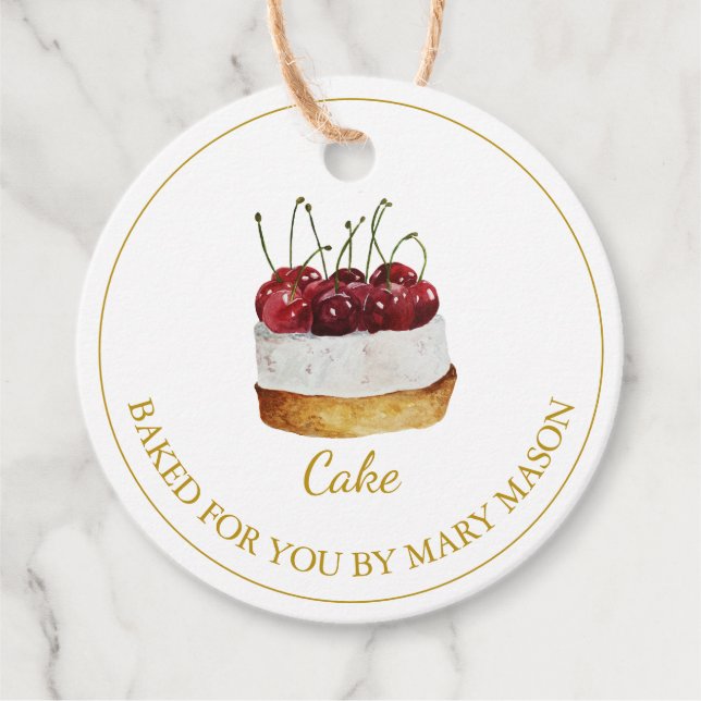 Homemade Cake Favor Tags | White (Front)