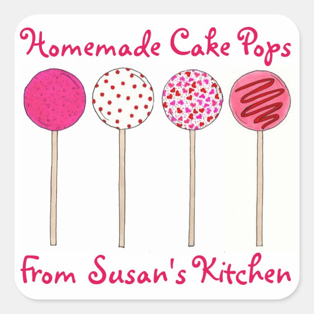 Homemade Cake Pops Baking Baked By Custom Stickers (Front)