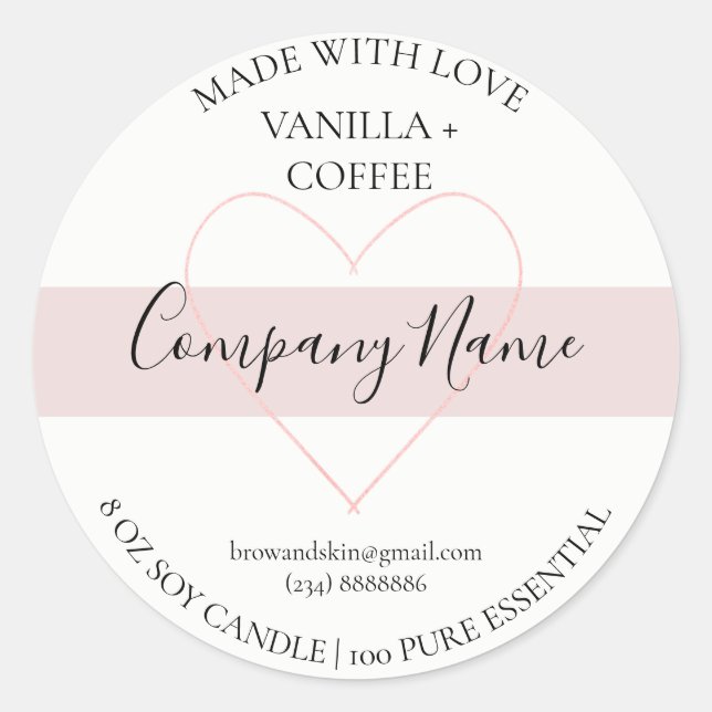Homemade Candle Label – Personalized Handcrafted C (Front)