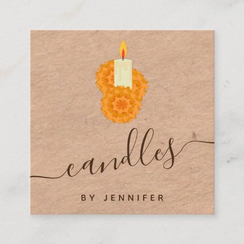 Homemade Candles Kraft Style Paper  Social Media Square Business Card