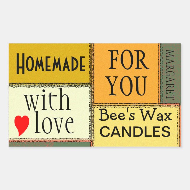 Homemade Candles Personalized Rectangular Sticker (Front)