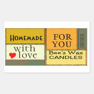 Homemade Candles Personalized Rectangular Sticker