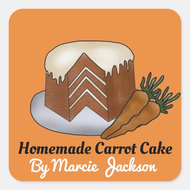 Homemade carrot cake add name sticker (Front)