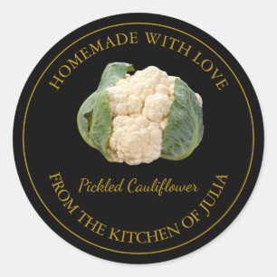 Homemade Cauliflower Pickle Label Black