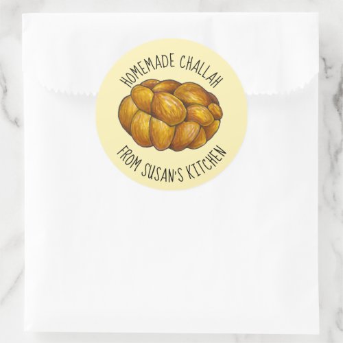 Homemade Challah Personalized Baked By Kitchen Classic Round Sticker